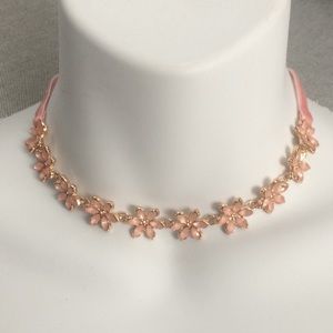 Pink flower choker